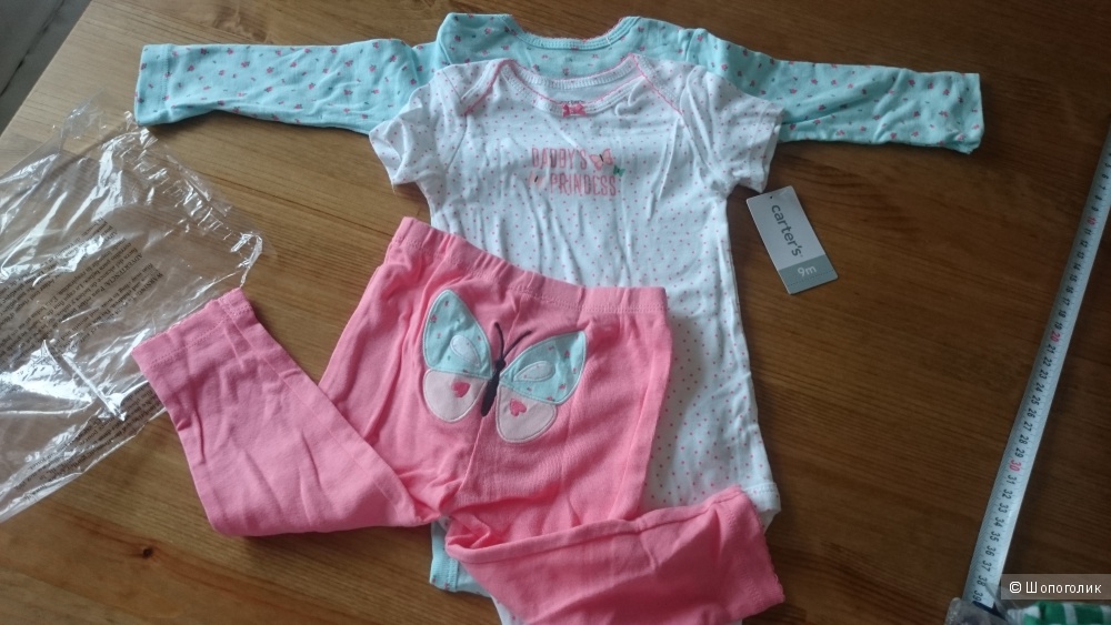 Carters комплект для малышки 9 мес хлопок 100%