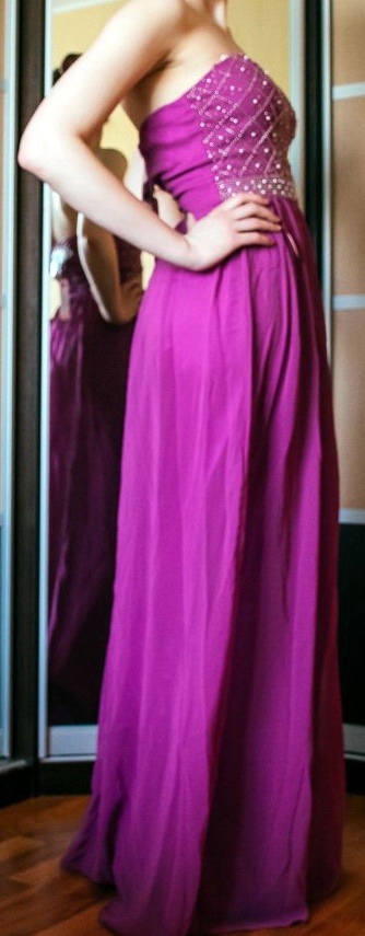 Платье макси с украшенным бисером лифом-бандо Chi Chi London UK6 UK10