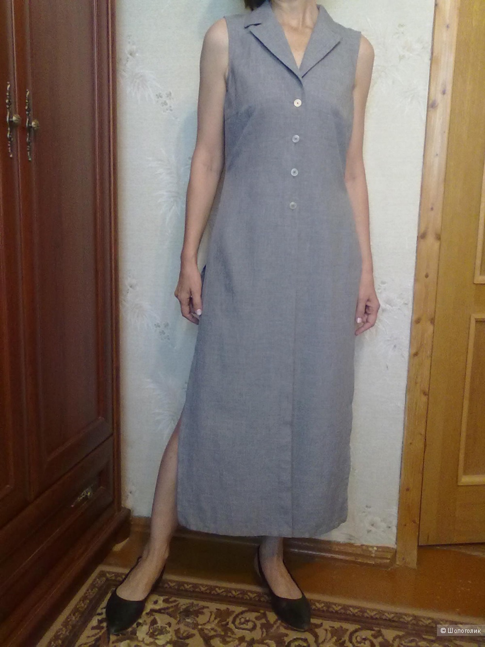 Платье-жилет с боковыми разрезами размер 46