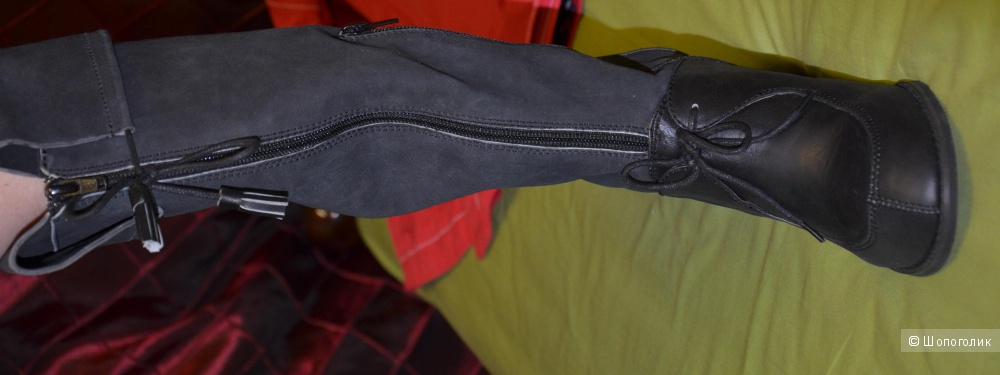 Сапоги высокие осень новые Sachelle Women's Sharm Knee-High Boot,Black,7.5 M US (38) кожа