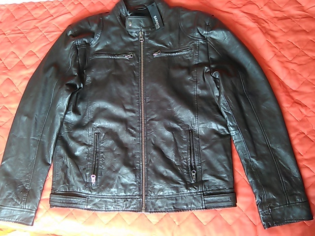 Новая мужская кожаная куртка Barney's Leather Biker Jacket - Brown / XL