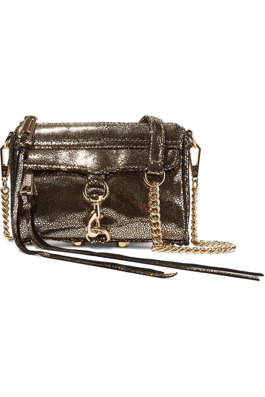 REBECCA MINKOFF Micro Mac python-effect suede shoulder bag