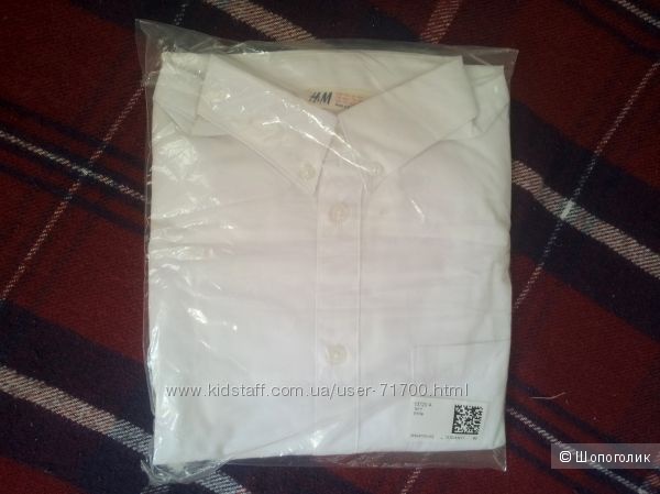 Белая рубашка H&M, рост 170