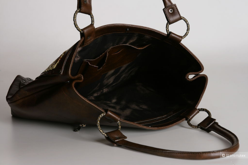Дизайнерская сумка "Леопарды", натуральная кожа