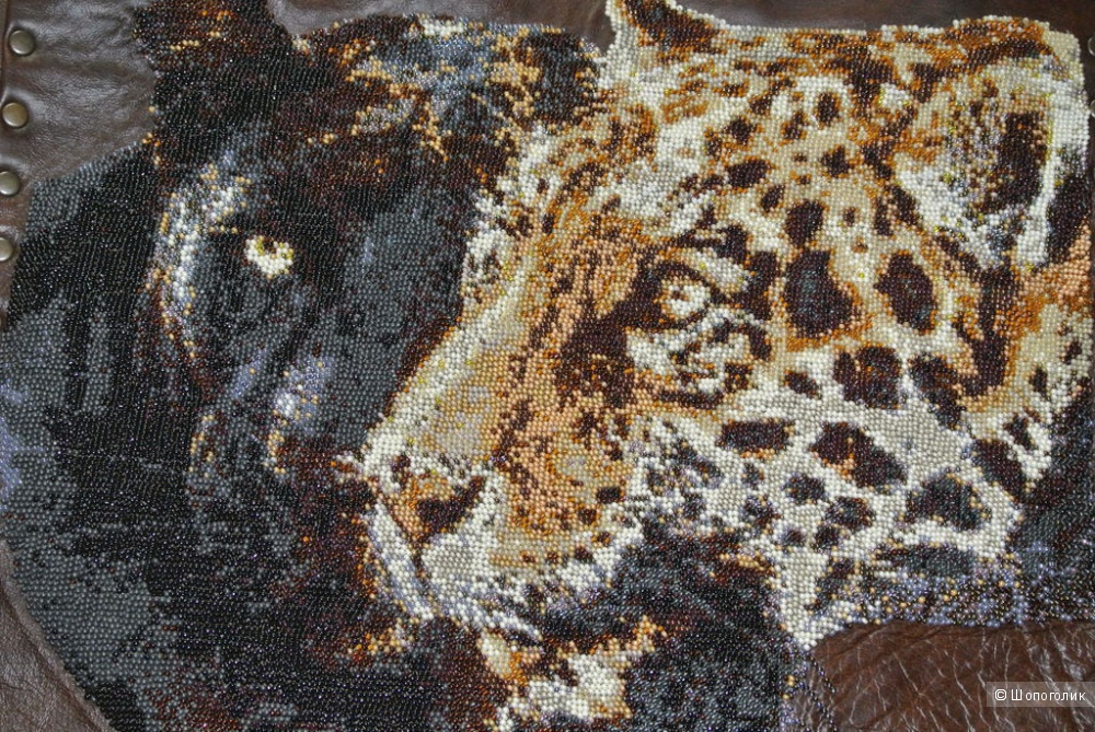 Дизайнерская сумка "Леопарды", натуральная кожа