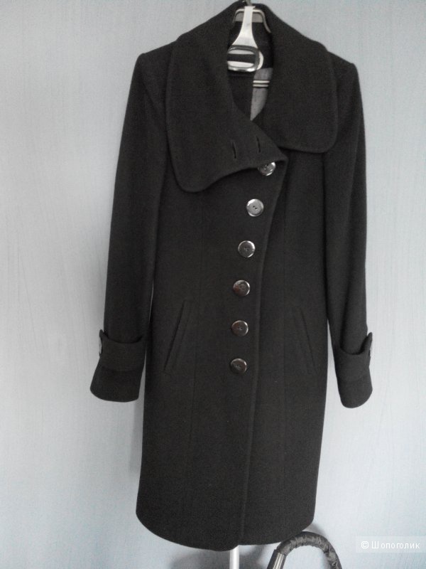 Черное демисезонное пальто 42-44 классика