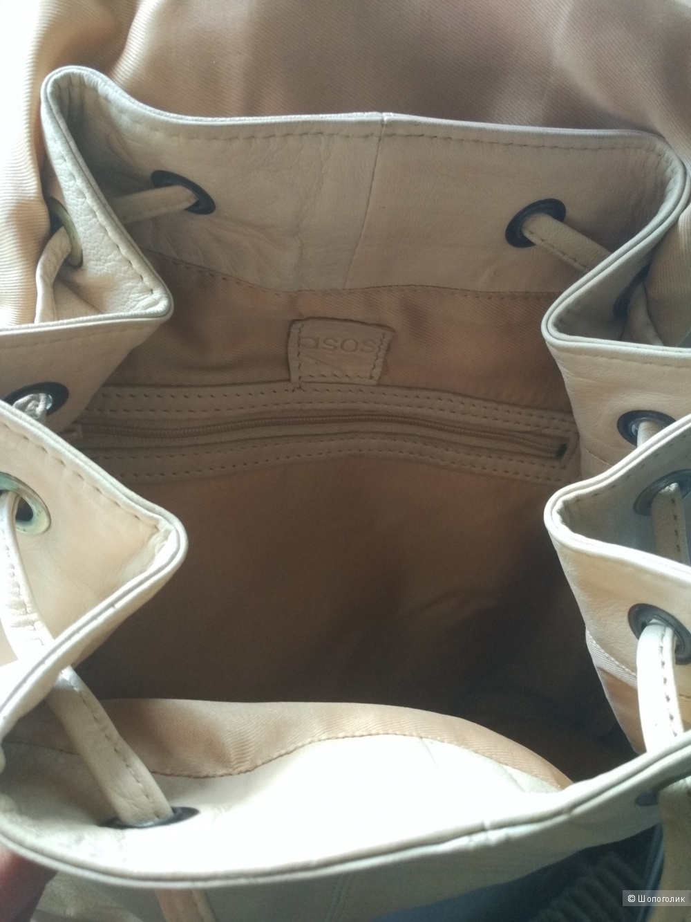 Новый кожаный рюкзак Asos цвета нюд