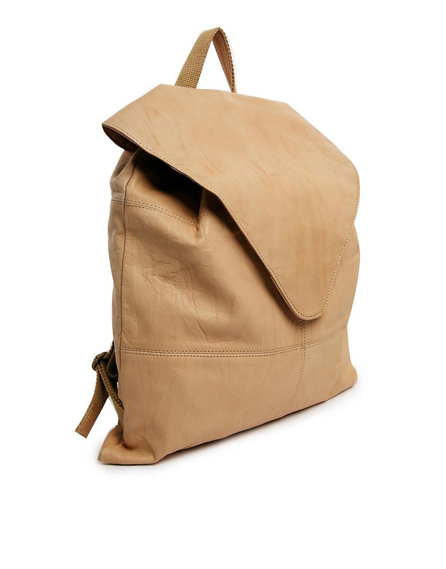 Новый кожаный рюкзак Asos цвета нюд
