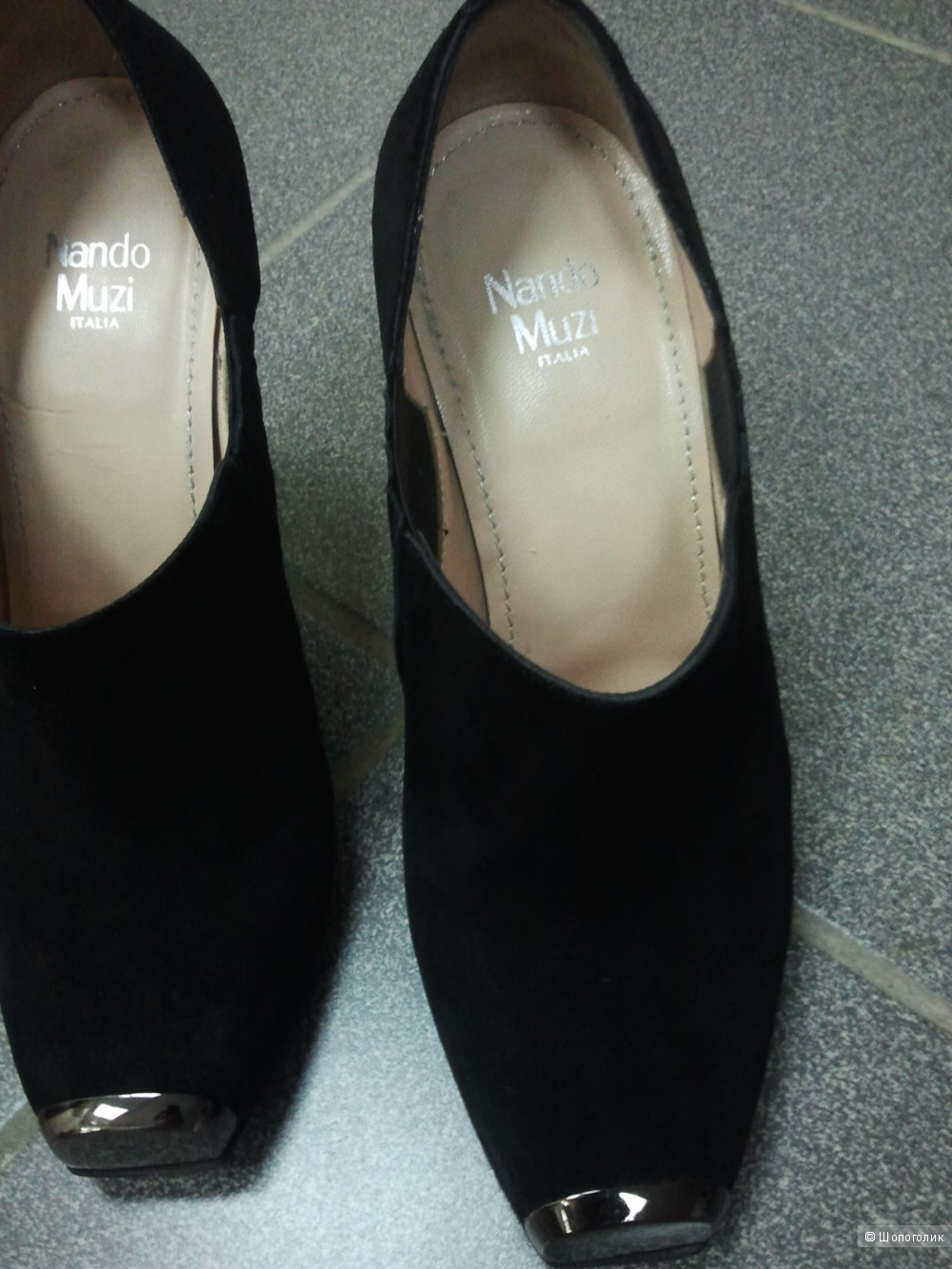 Туфли Nando Muzi (Италия)замшевые,черные,размер 37.5