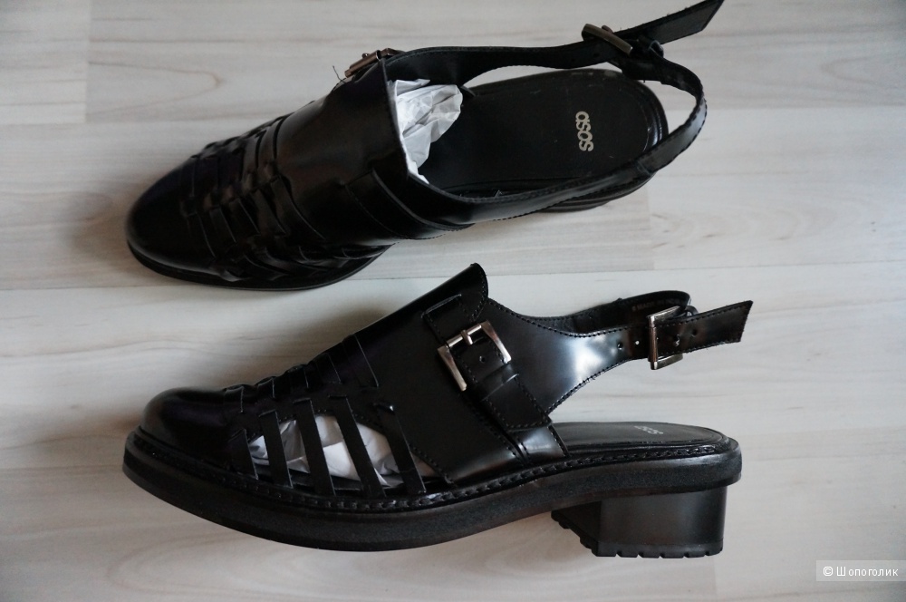 Остроносые кожаные туфли с вырезами ASOS MONNE.