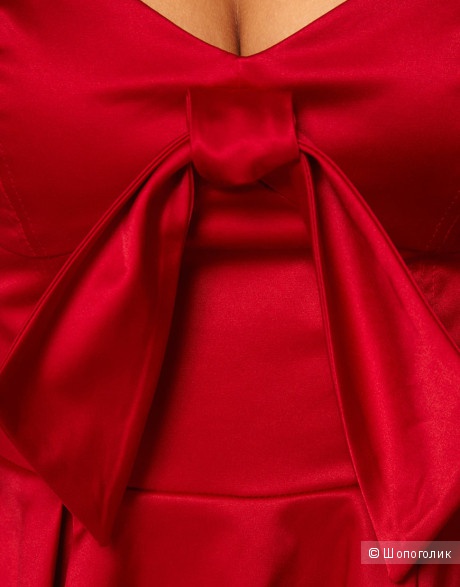 Asos Bandeau Top With Peplum And Tie Detail Красный UK6