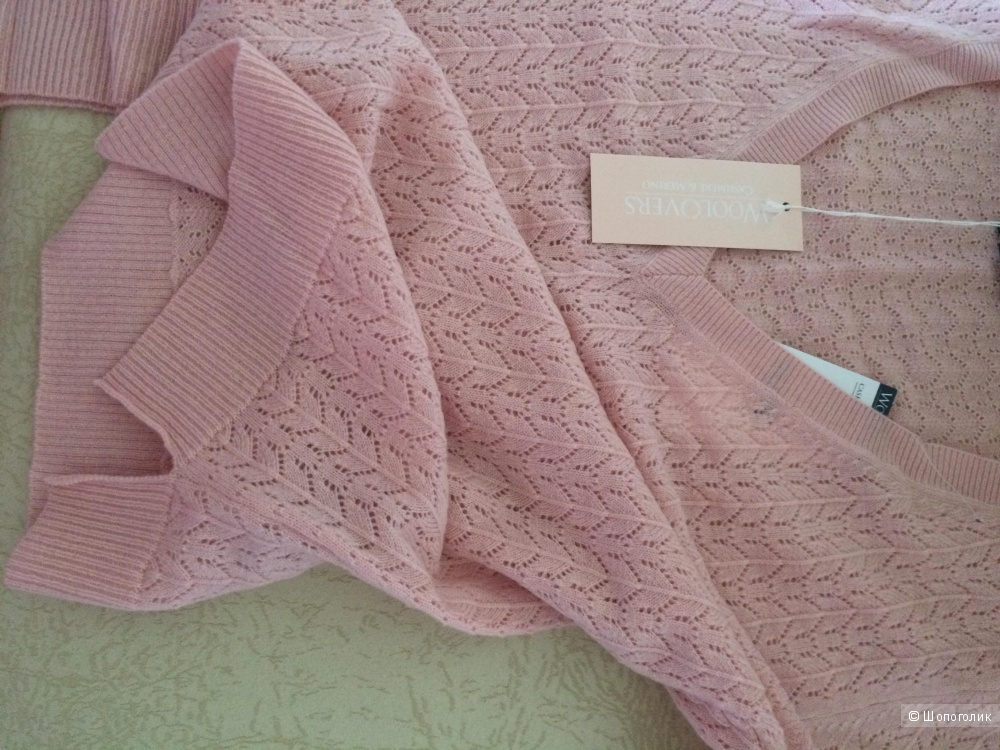 Женский ажурный пуловер из кашемира и мериноса