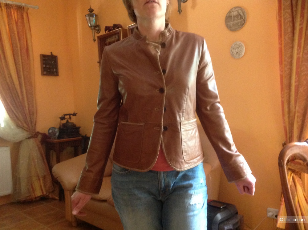 Новая кожаная куртка/пиджак Mabrun Италия на 44-46