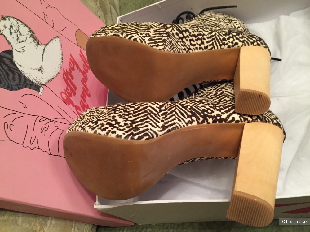 Ботинки Jeffrey Campbell Fur Animal Print Lita  размер US 7