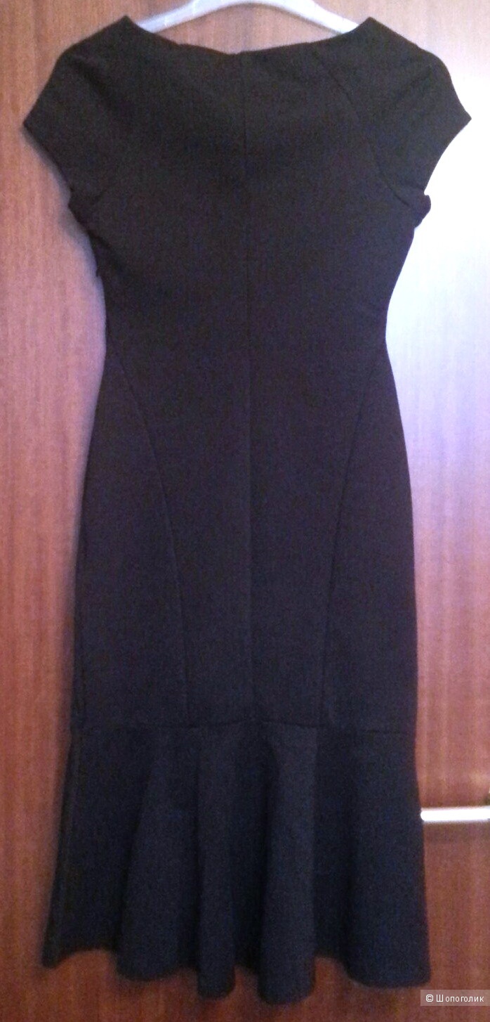 Monsoon чёрное облегающее платье с воланом Tamara, UK6