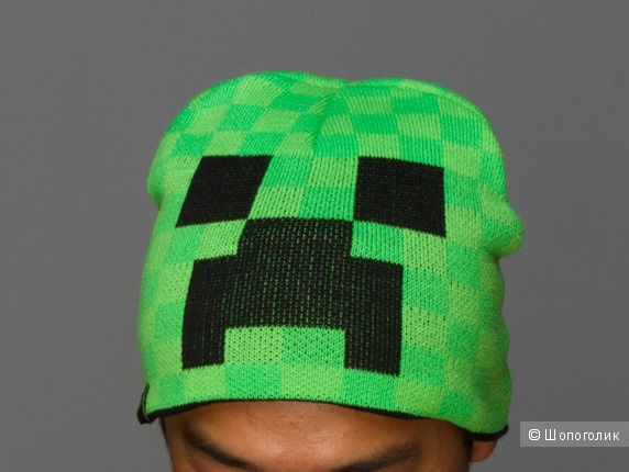 Для поклонников Minecraft: шапка Крипер. Размер L/XL.