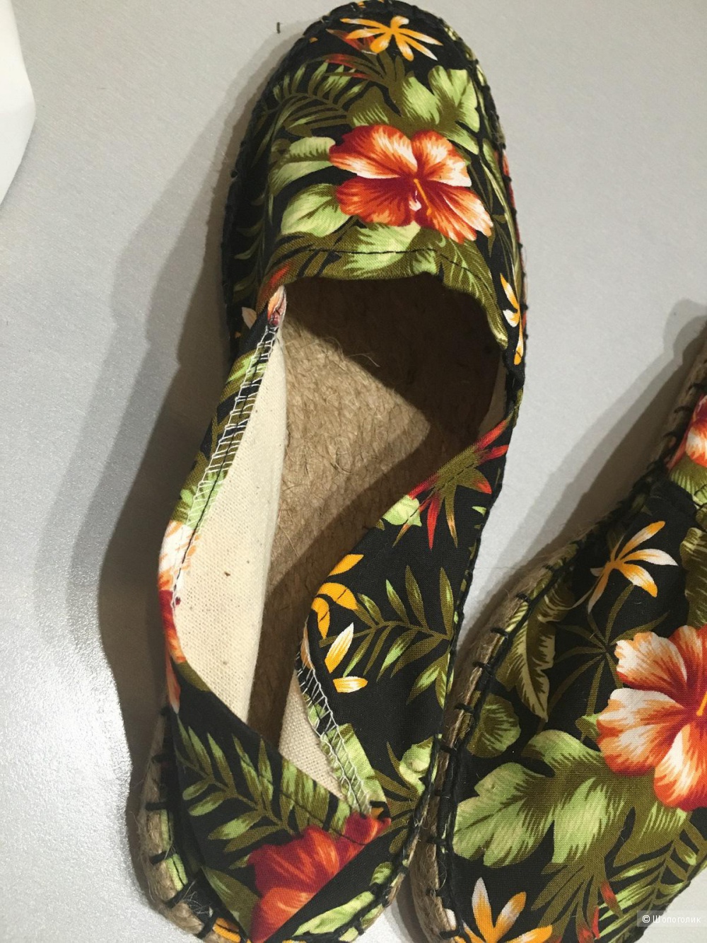 Эспадрильи за 300 руб! ASOS Espadrilles With Floral Print - черные в цветочек, размер UK 5 - на рос. 37 (24,5 см)