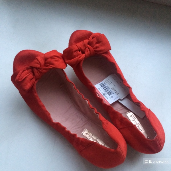 Красные балетки с бантами Zara, Р. 39
