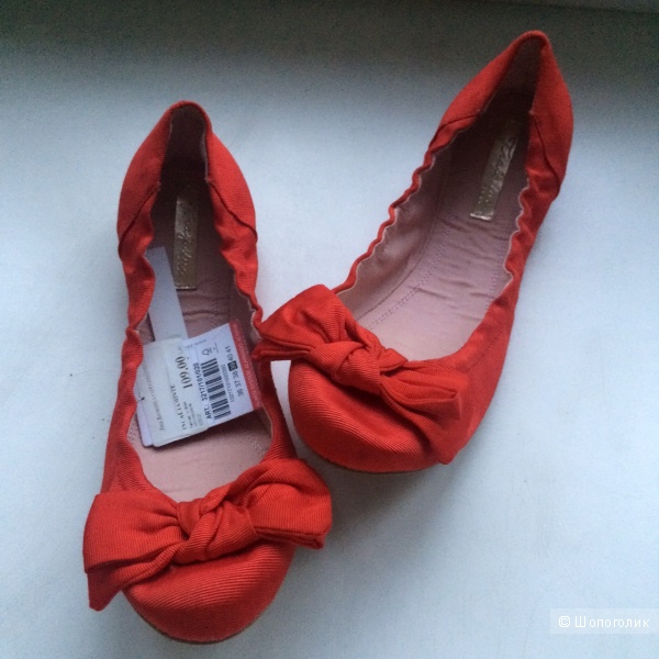 Красные балетки с бантами Zara, Р. 39
