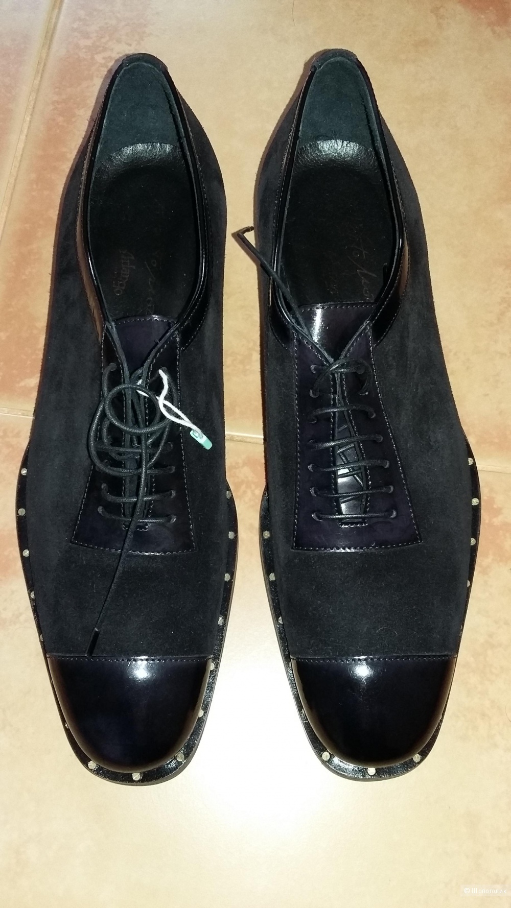 Новые туфли мужские ALBERTO MORETTI, цвет черный, размер 9 US (43 росс)