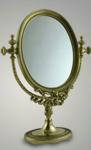 Зеркало настольное на подставке (латунь)