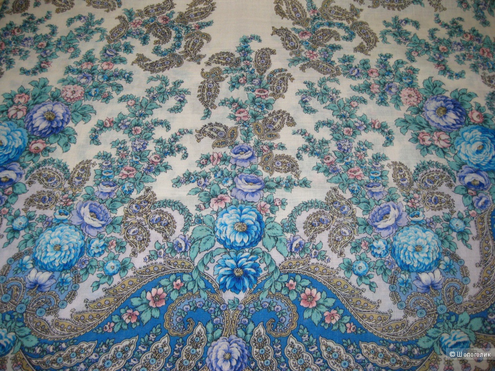 Павловопосадский платок с шелковой бахромой 125х125