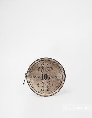 Кошелек в виде металлической монеты 10 пенсов ASOS
