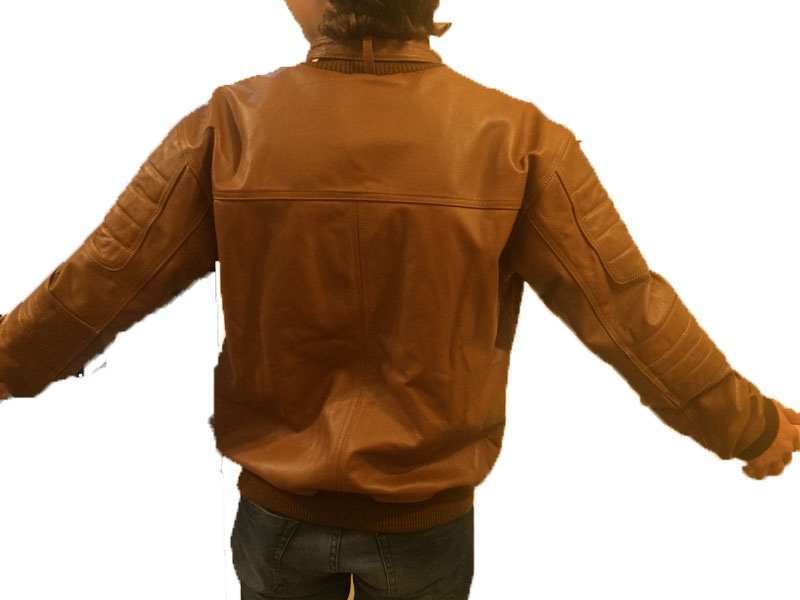 Куртка кожаная мужская новая, светло-коричневая, размер 48-50(L)