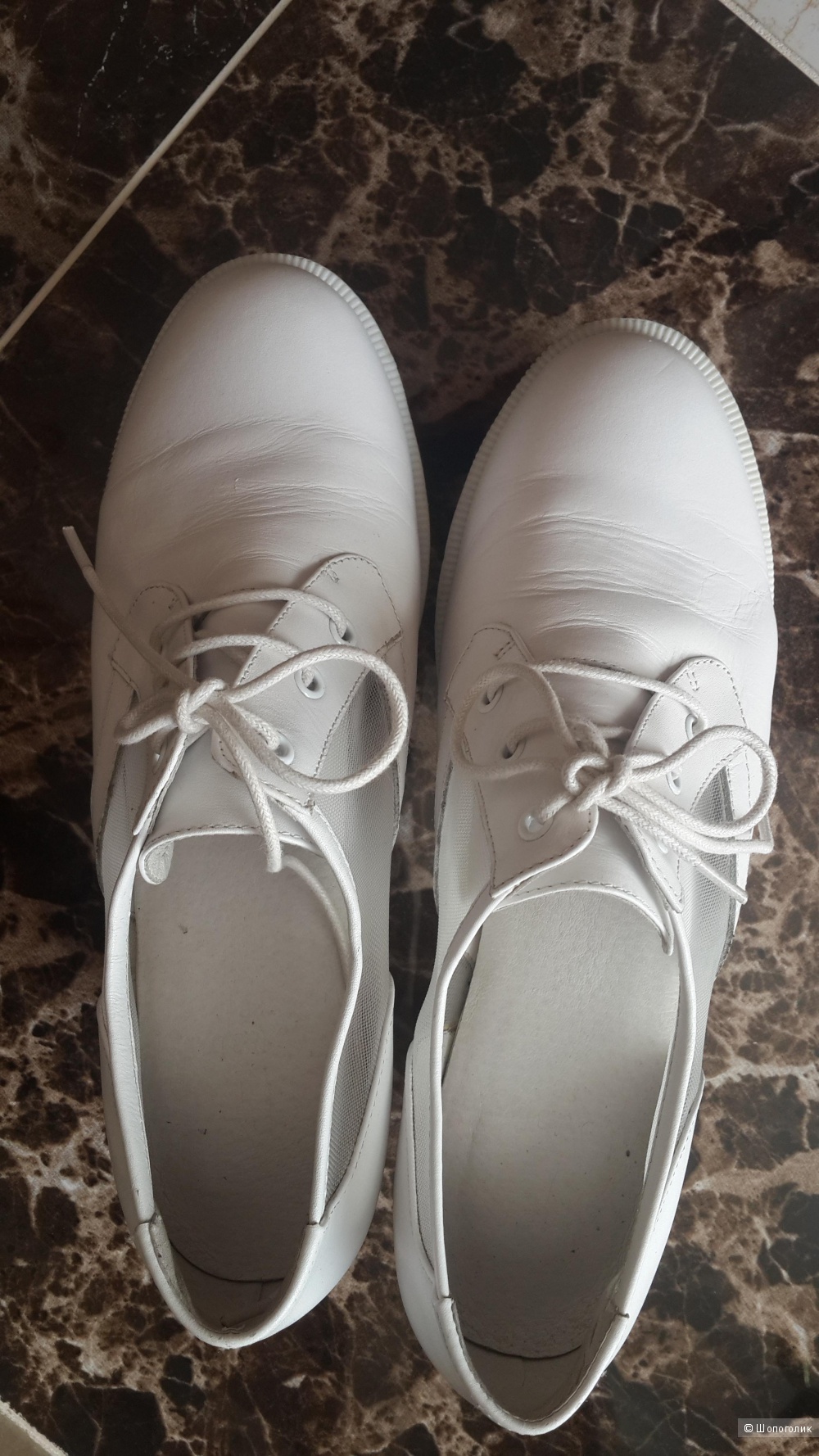 Кожаные ботинки бренд Shellys London белые 38 размер стоили 120 фунтов