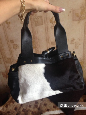 Продаю новую кожаную сумка с мехом пони фирма  Letizia