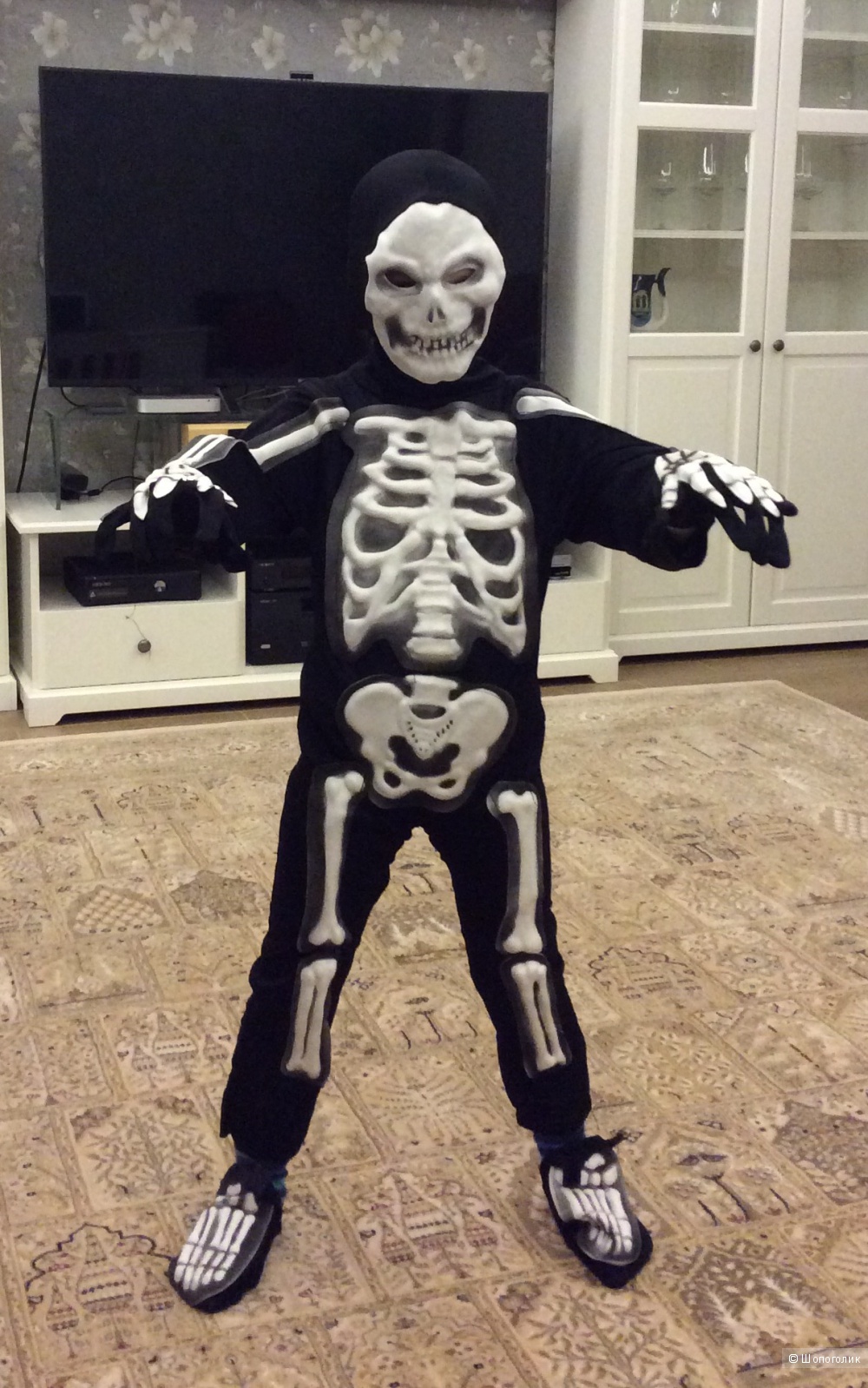 Маскарадный костюм скелета на рост 104-110 см
