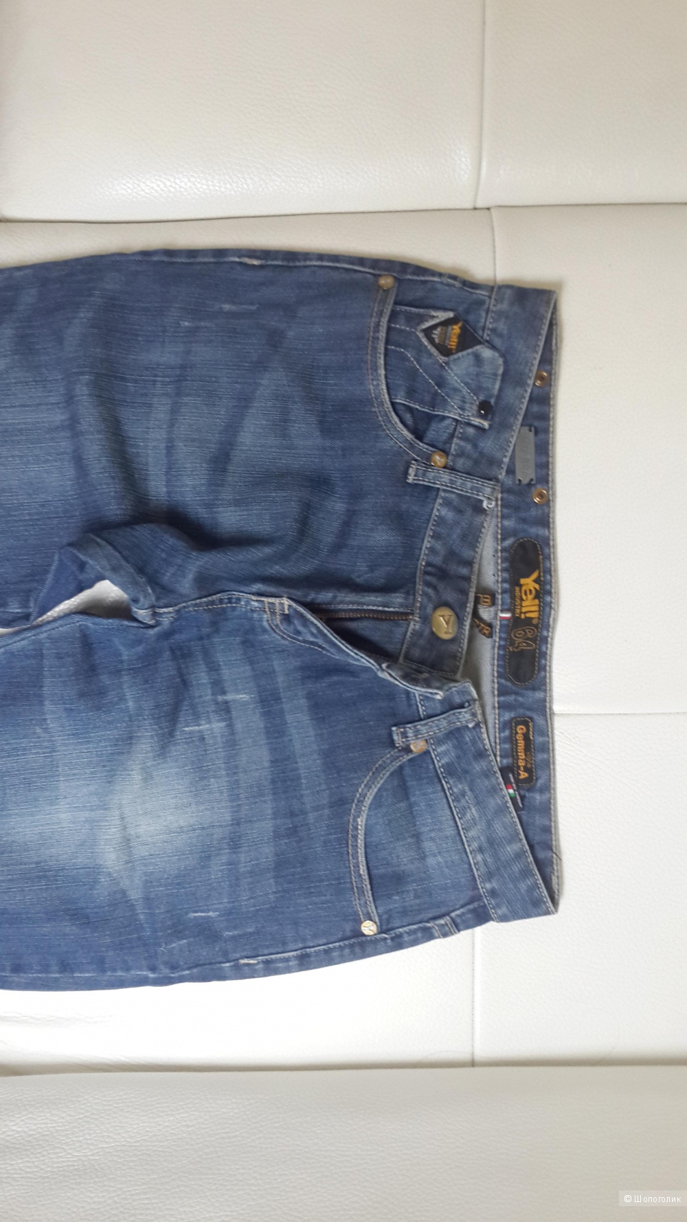 Итальянские синие джинсы Yell!! как новые , поб 49 см