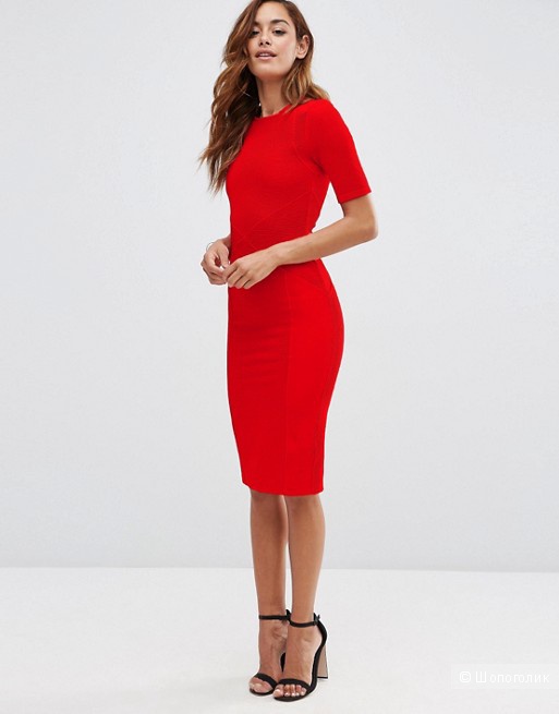 Красное облегающее платье ASOS НОВОЕ XS