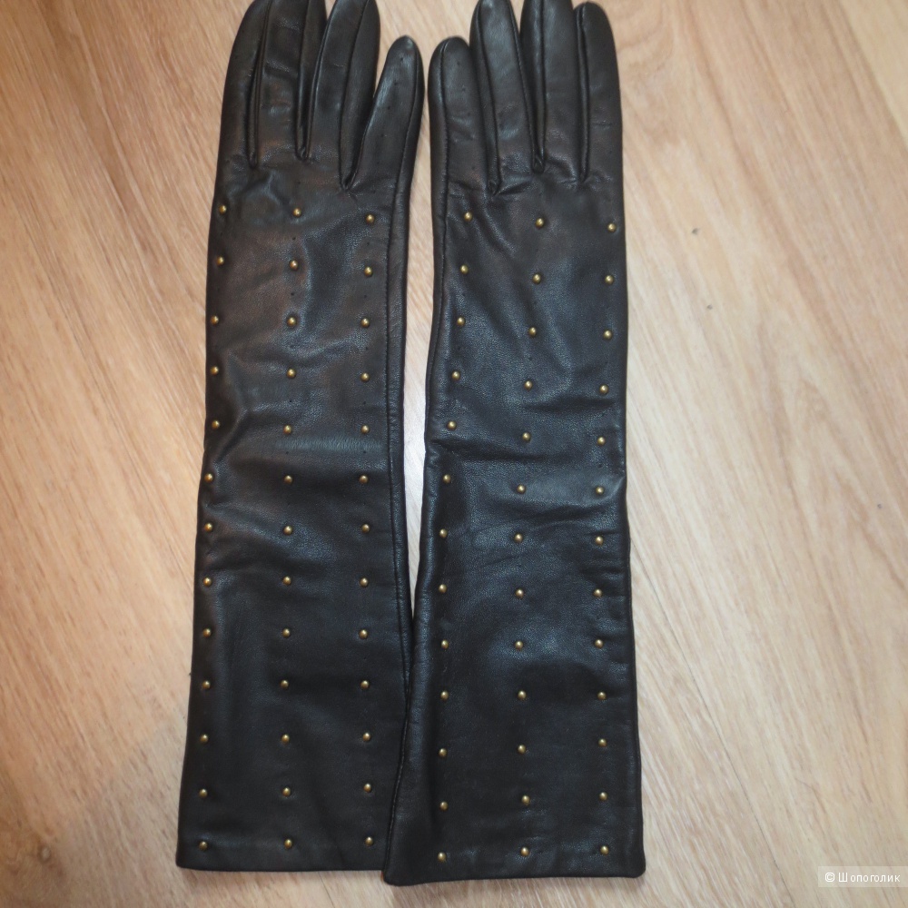 Осенние кожаные длинные перчатки (Италия)