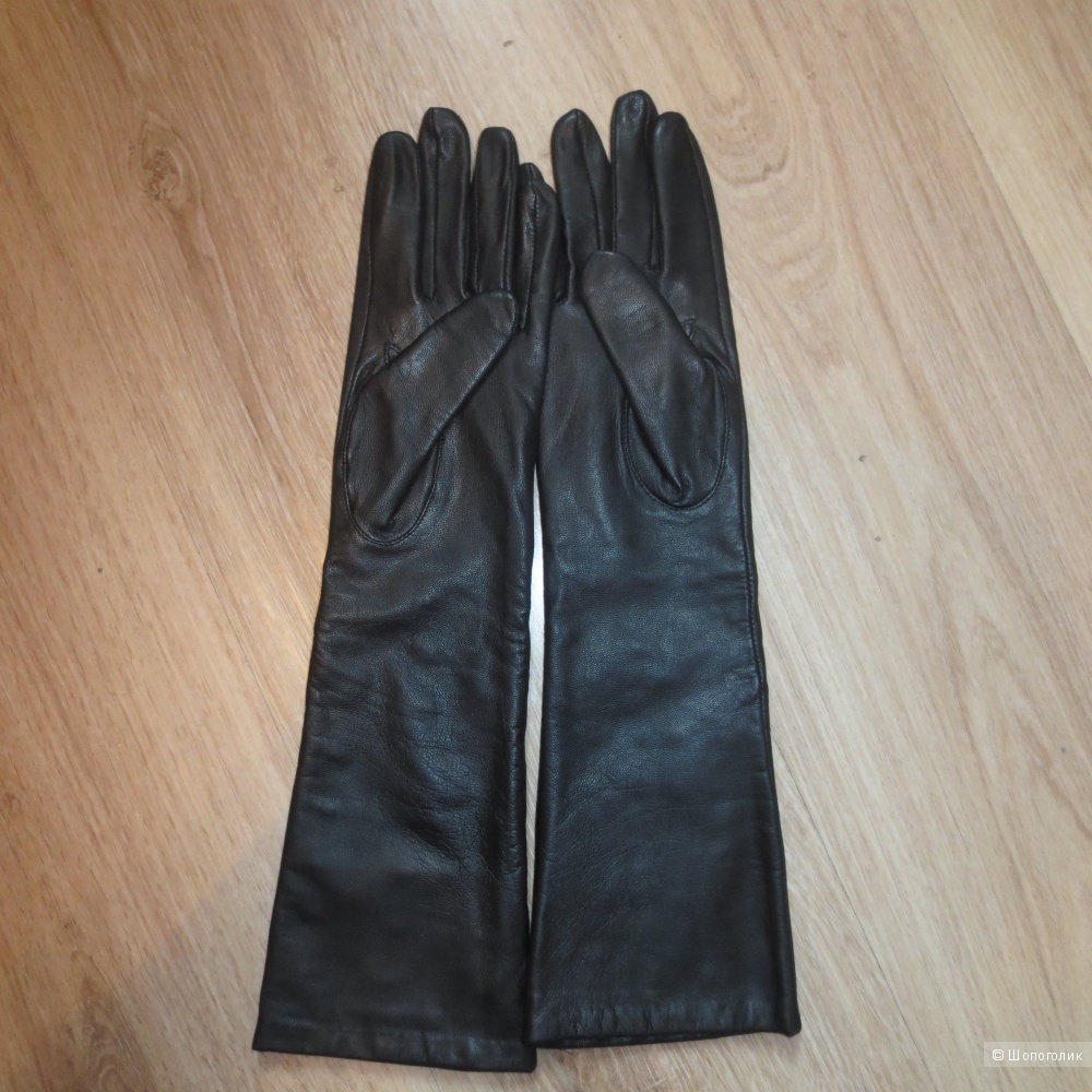 Осенние кожаные длинные перчатки (Италия)