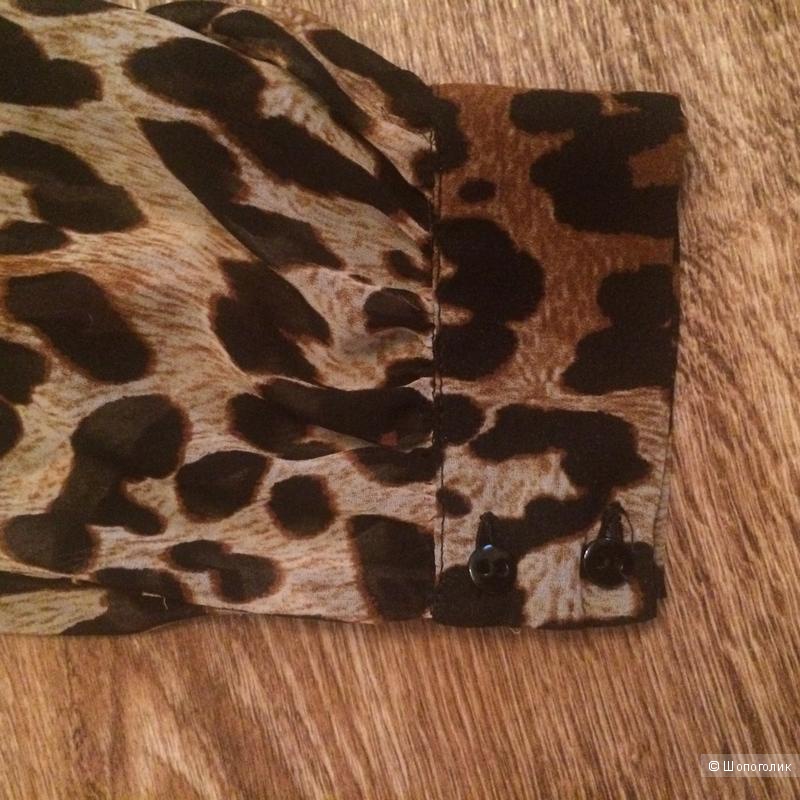 Zara, леопардовое, шифоновое платье