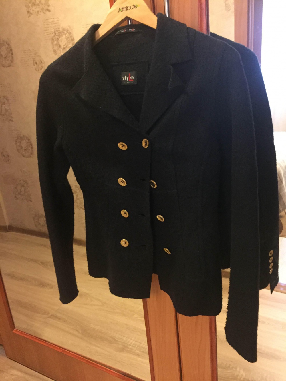 Пиджак, цвет черный, размер 42-44