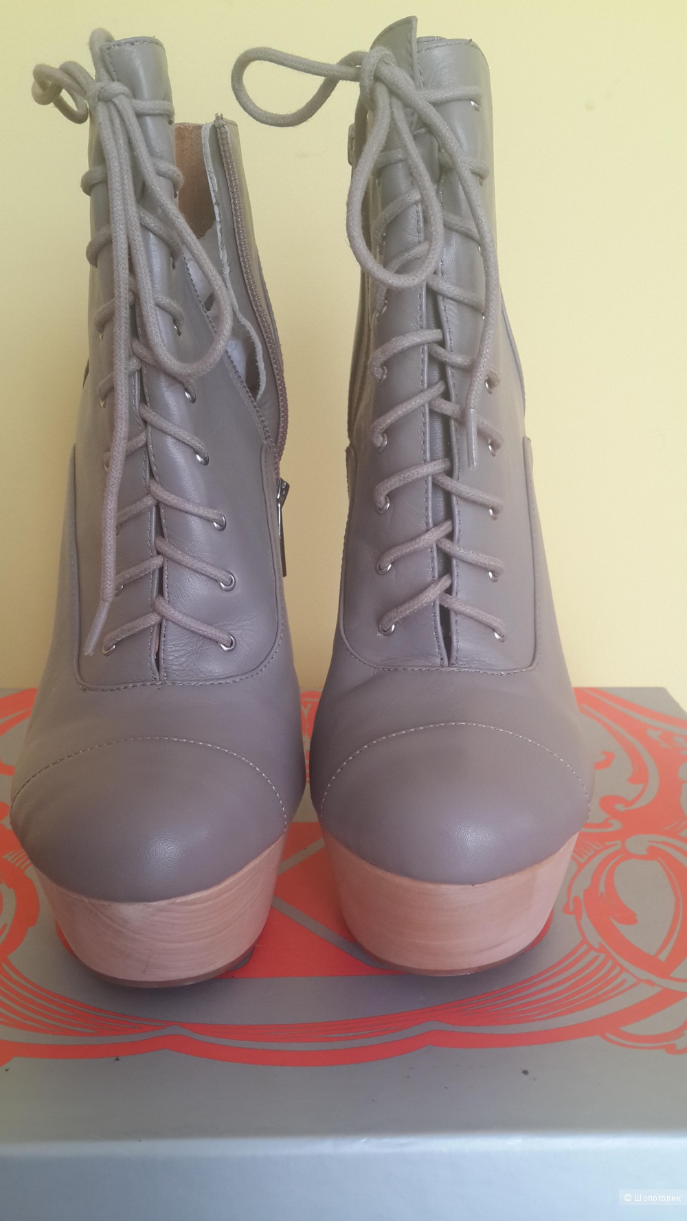 Новые кожаные ботинки, серого цвета на платформе Kelsi Dagger размер 8us