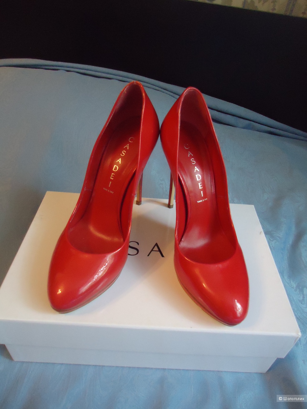 Туфли Casadei новые лаковые красные, размер 37