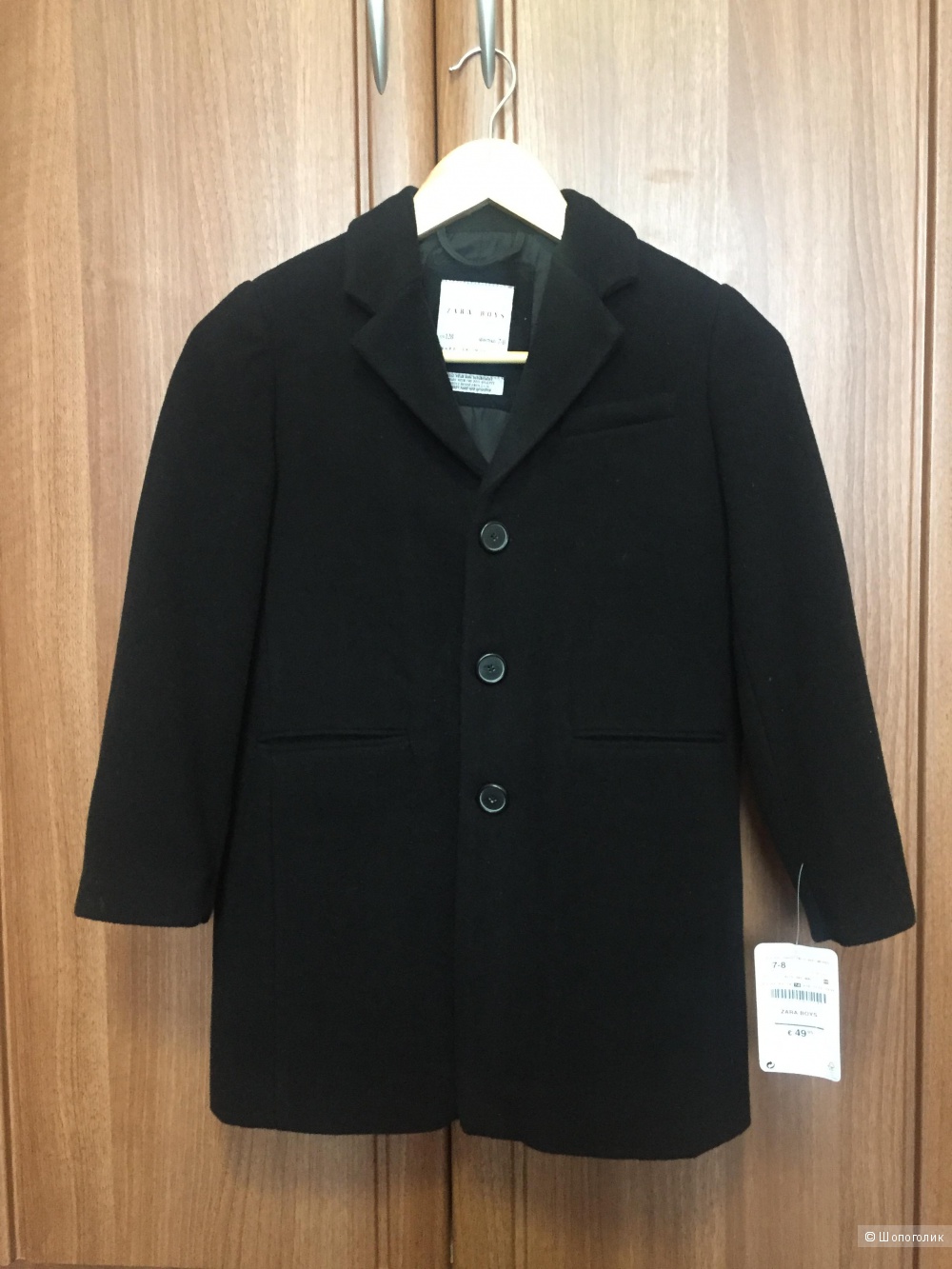 Пальто для мальчика шерстяное, новое, Zara, 7-8 лет, рост 128/134