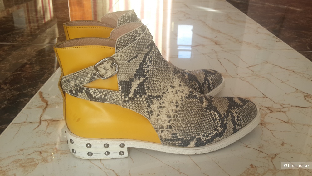 Классные кожаные ботинки бренда люксовой одежды и обуви Marcus Lupfer 39 размер