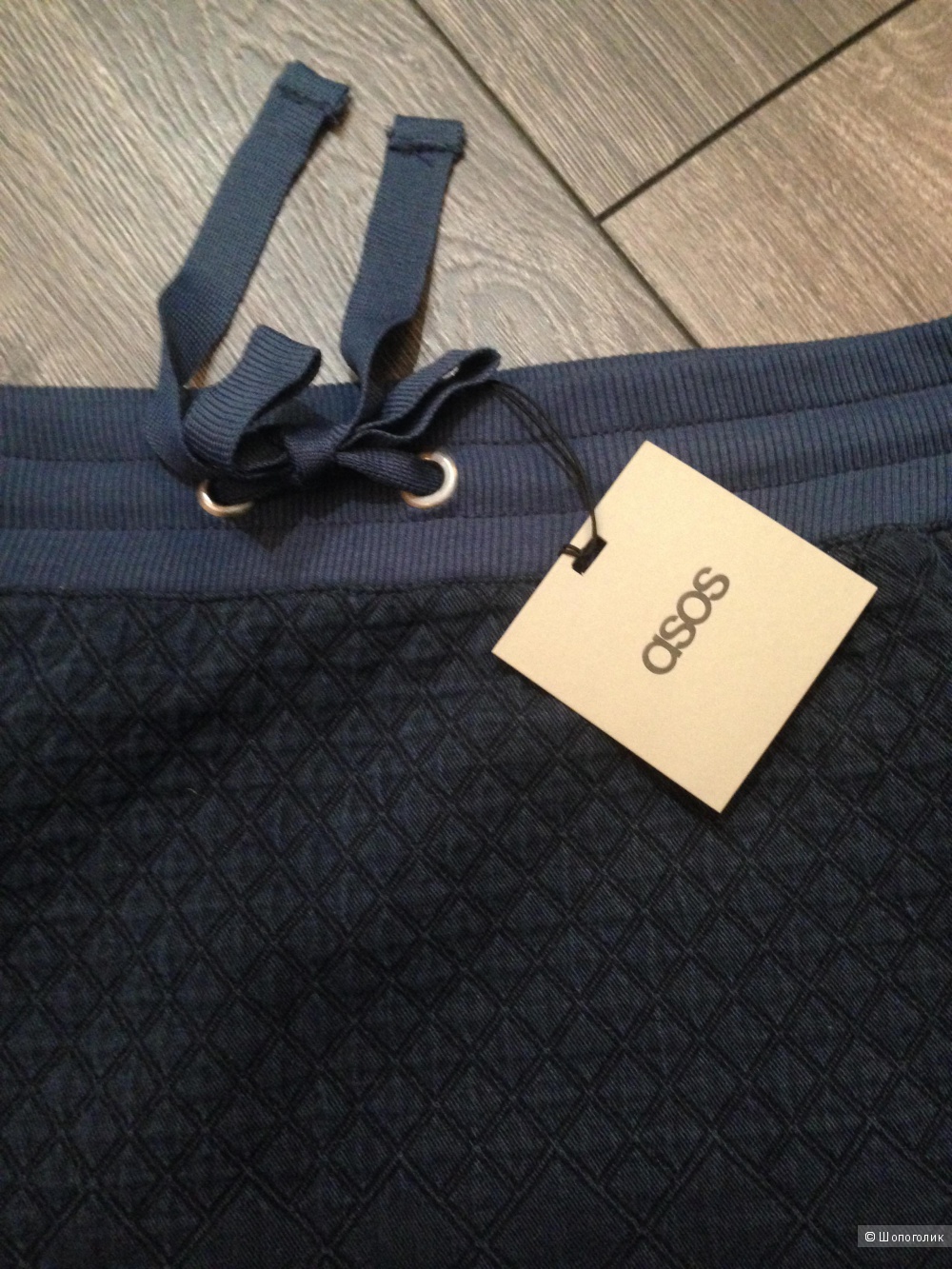 Стеганая джинсовая мини-юбка ASOS Premium Co-ord (размер UK 8)