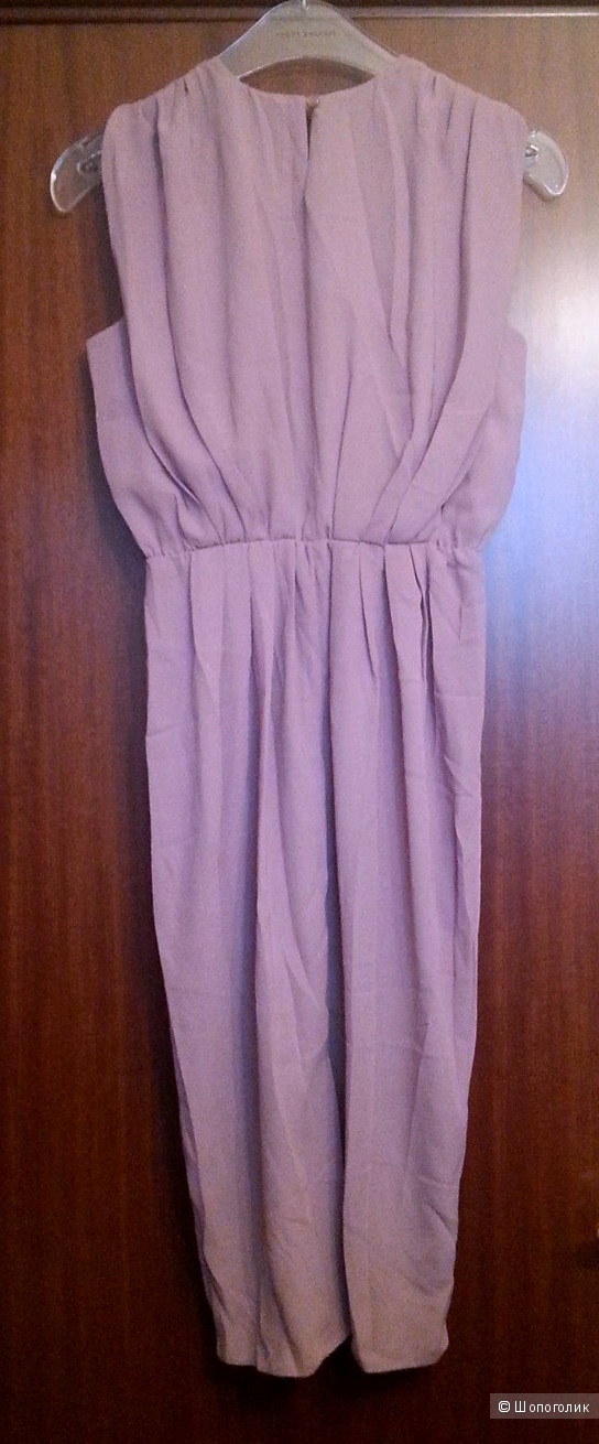 Asos розово-лиловое миди-платье с драппировкой, S