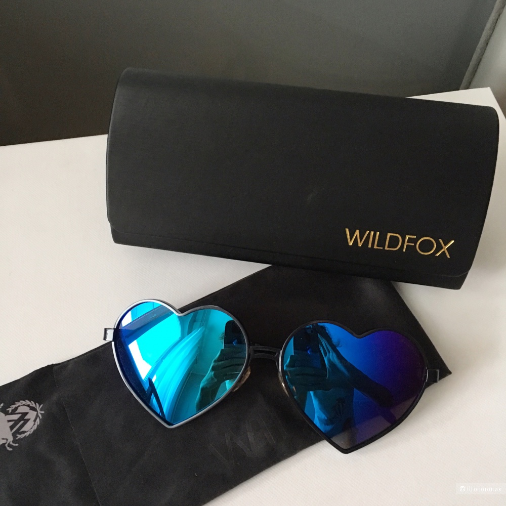 Новые солнцезащитные зеркальные очки в форме сердца WILDFOX  невероятного синего оттенка