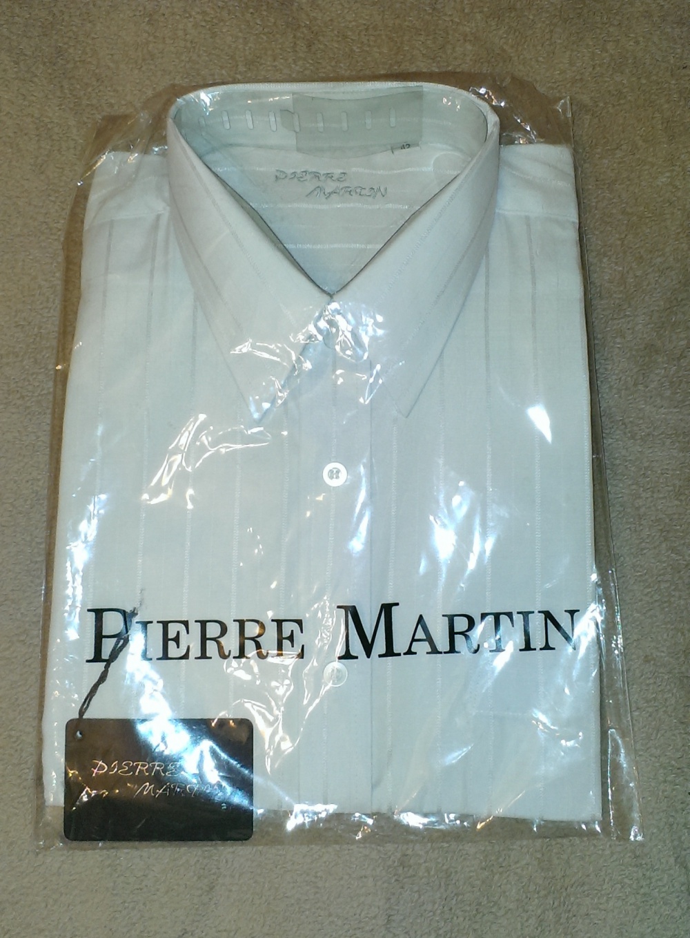 Мужская белая рубашка Pierre Martin новая в упаковке с бирками размер 42см