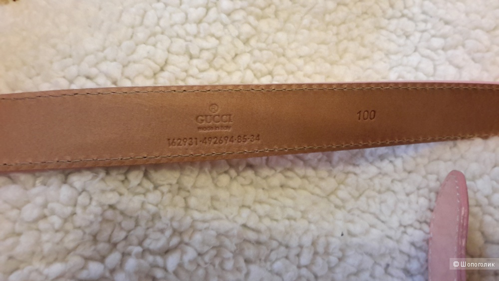 Ремень Gucci розовый лак оригинал размер 100 кожа