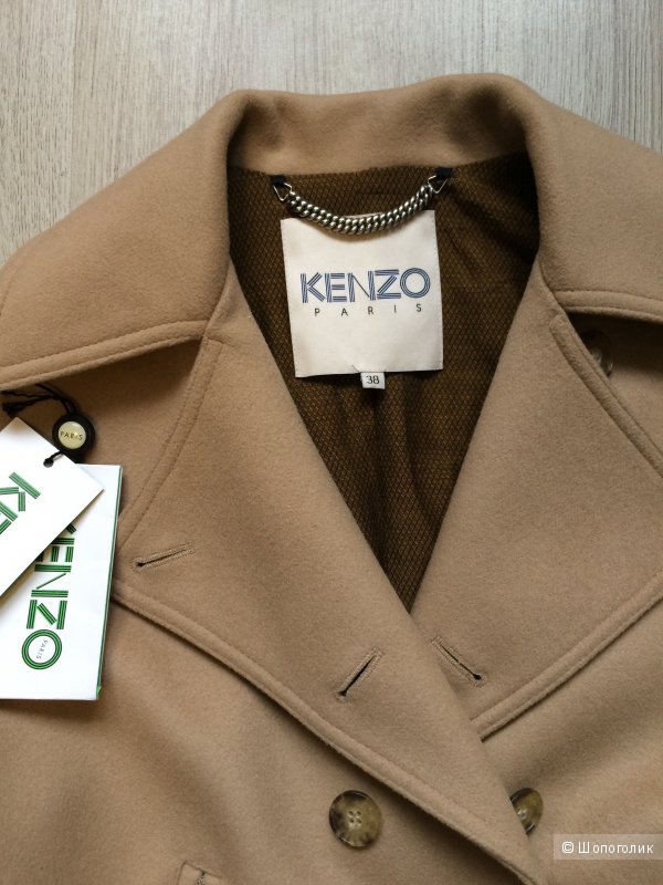 Пальто демисезонное Kenzo размер 38eu бежевого цвета