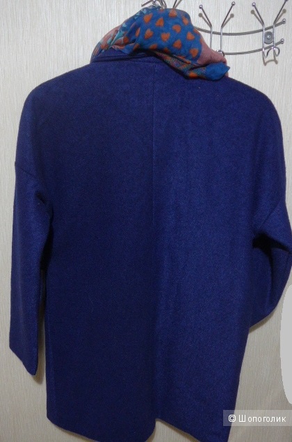 Синее новое пальто oversize 44-46