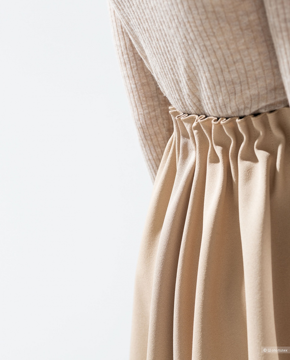 Бежевая базовая юбка Zara