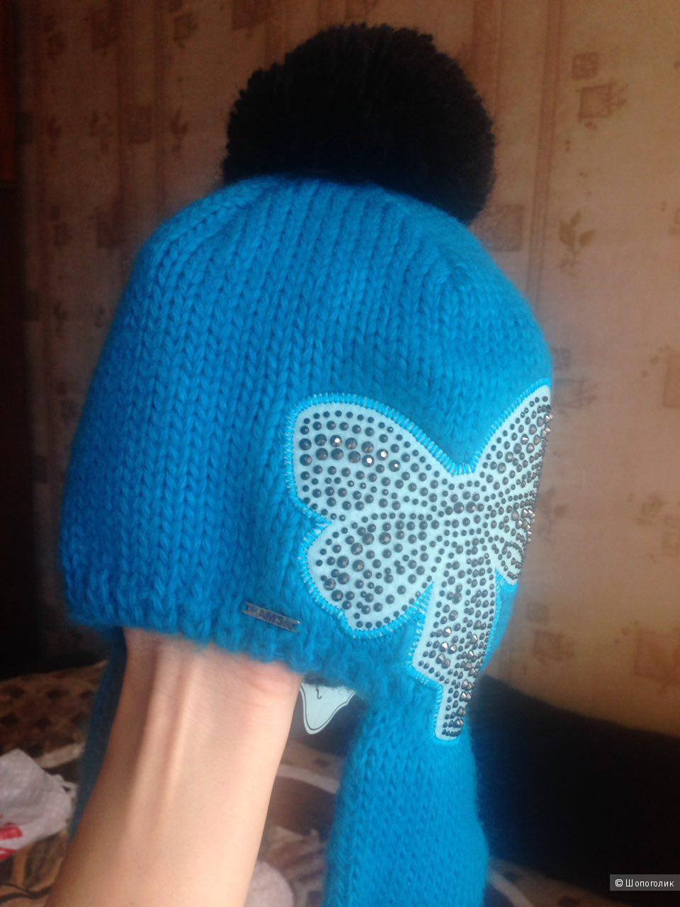 Продам теплую новую шапку-ушанку польского производителя KAMEA, только в бирюзовом цвете!!!